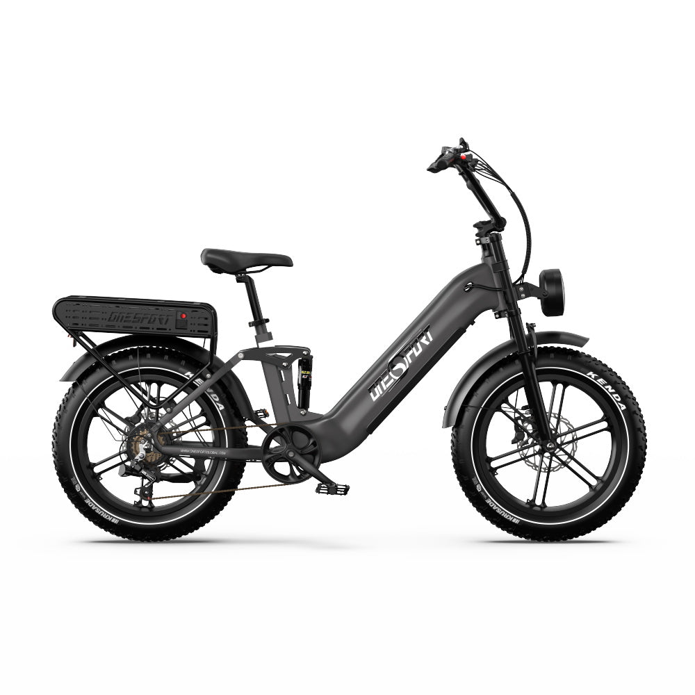Electric Bike ONESPORT OT08 PRO - Motor 500W Battery 48V18AH*2 20 Inch Disc Brakes - Grey