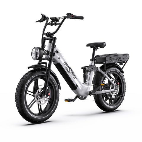 Electric Bike ONESPORT OT08 PRO - Motor 500W Battery 48V18AH*2 20 Inch Disc Brakes - White