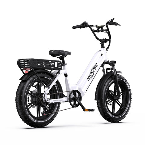 Electric Bike ONESPORT OT08 - Motor 500W Battery 48V18AH 20 Inch Disc Brakes - White