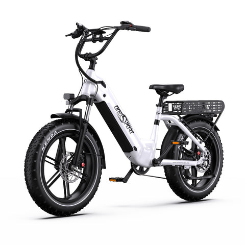 Electric Bike ONESPORT OT08 - Motor 500W Battery 48V18AH 20 Inch Disc Brakes - White