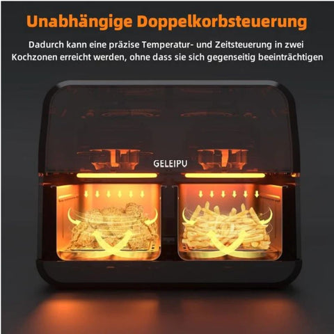 GELEIPU-DL28 Air Fryer - 1800W Motor 10L Capacity 8 Preset Modes Non-stick Basket - Black