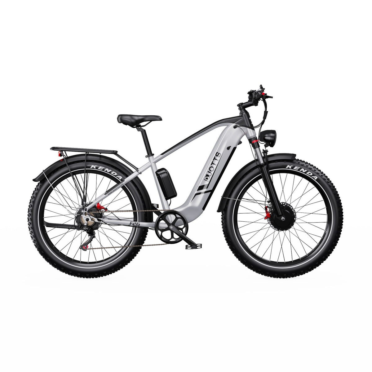 Duotts F26 Electric Bike - 750W*2 Motor 48V 20Ah Battery Not foldable - Silver White