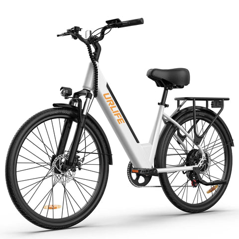Electric Bike URLIFE E26  - Motor 250W Battery 48V10.4Ah 26 Inch Tires Disc Brakes - White