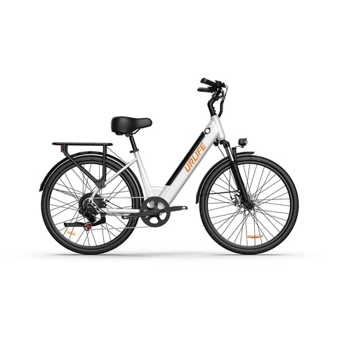 Electric Bike URLIFE E26  - 250W Motor 36V 13Ah Battery 26 Inch Tires Disc Brakes - White