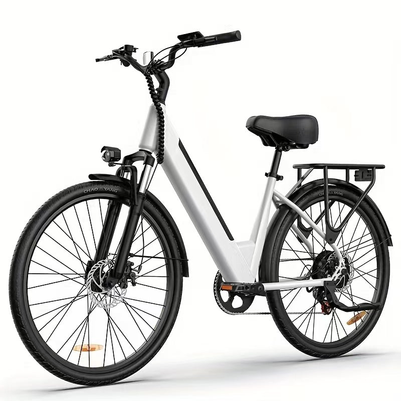 Electric Bike URLIFE E26  - 250W Motor 36V 13Ah Battery 26 Inch Tires Disc Brakes - White