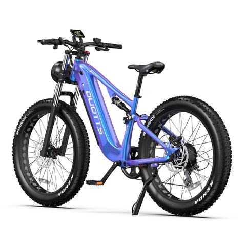 Duotts E26 Electric Bike - Motor 750W  Battery 48V20AH 26*4.0 Inch  Fat Tire Front Rear Hydraulic Brakes - Blue Purple