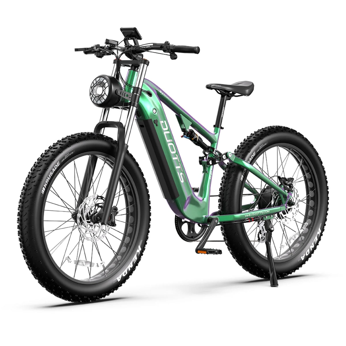 Duotts E26 Electric Bike  - Motor 750W Battery 48V20AH 26*4.0 Inch Fat Tire Front Rear Hydraulic Brakes - Green Purple