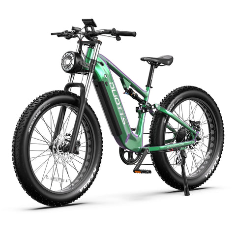 Duotts E26 Electric Bike  - Motor 750W Battery 48V20AH 26*4.0 Inch Fat Tire Front Rear Hydraulic Brakes - Green Purple
