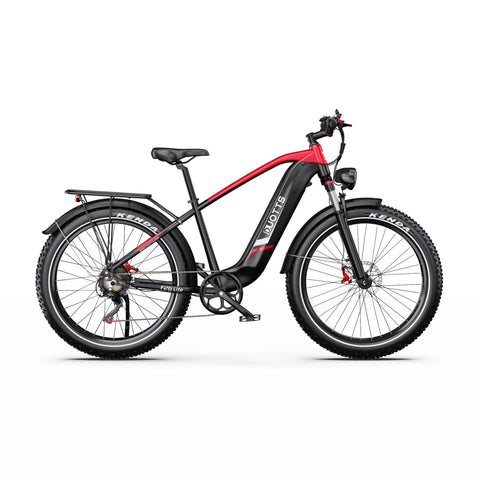 Electric Bike Duotts F26 Lite - Motor 500W Battery 48V18Ah 26" Tire Hydraulic Brake - Black Red