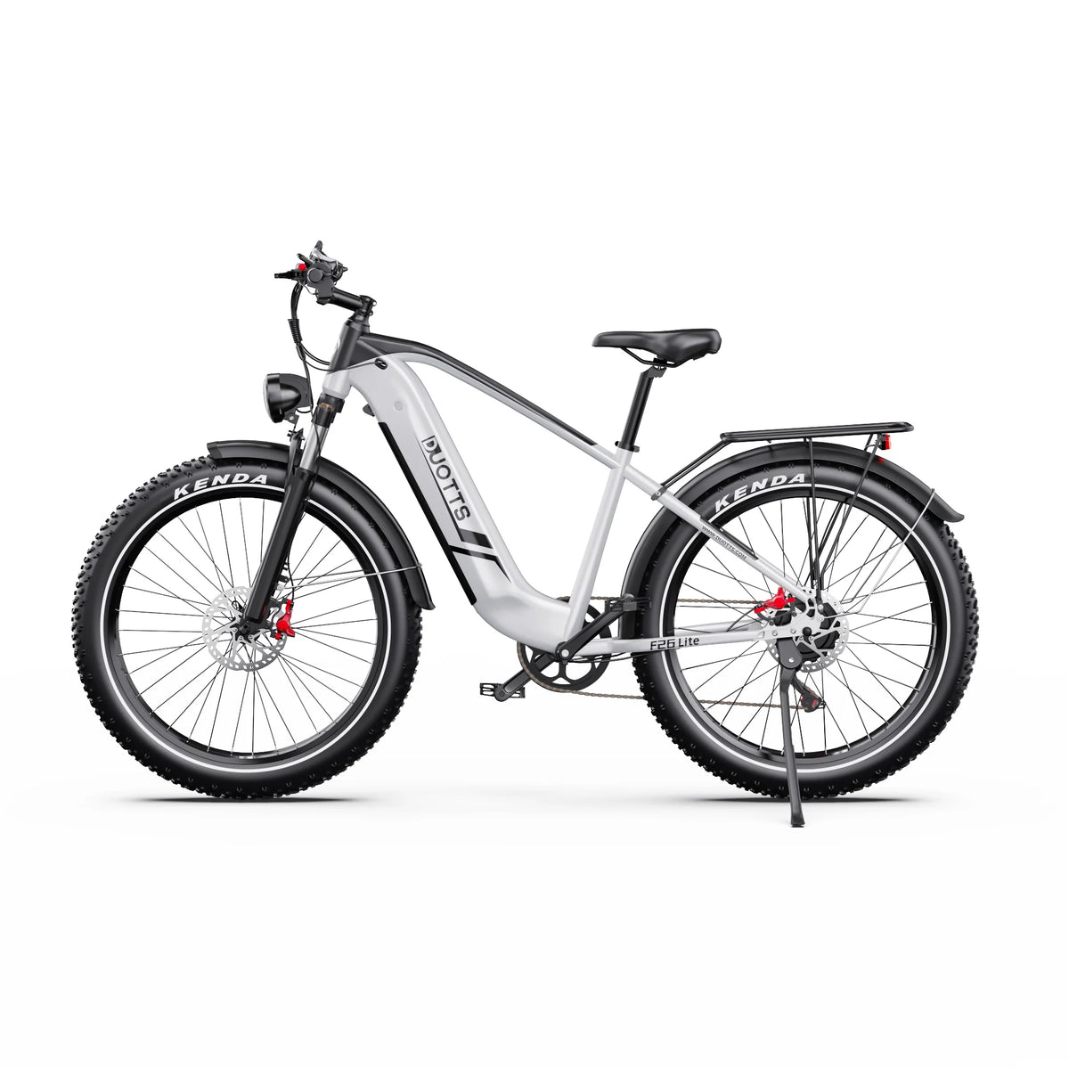 Electric Bike Duotts F26 Lite - Motor 500W Battery 48V18Ah 26" Tire Hydraulic Brake - Silver White