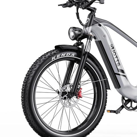Electric Bike Duotts F26 Lite - Motor 500W Battery 48V18Ah 26" Tire Hydraulic Brake - Silver White