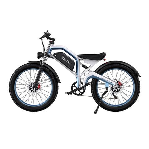 Duotts N26 Electric Bike - Motor 750W*2 Battery 48V20AH 26*4.0 Inch Fat Tire Hydraulic Brakes - White Blue