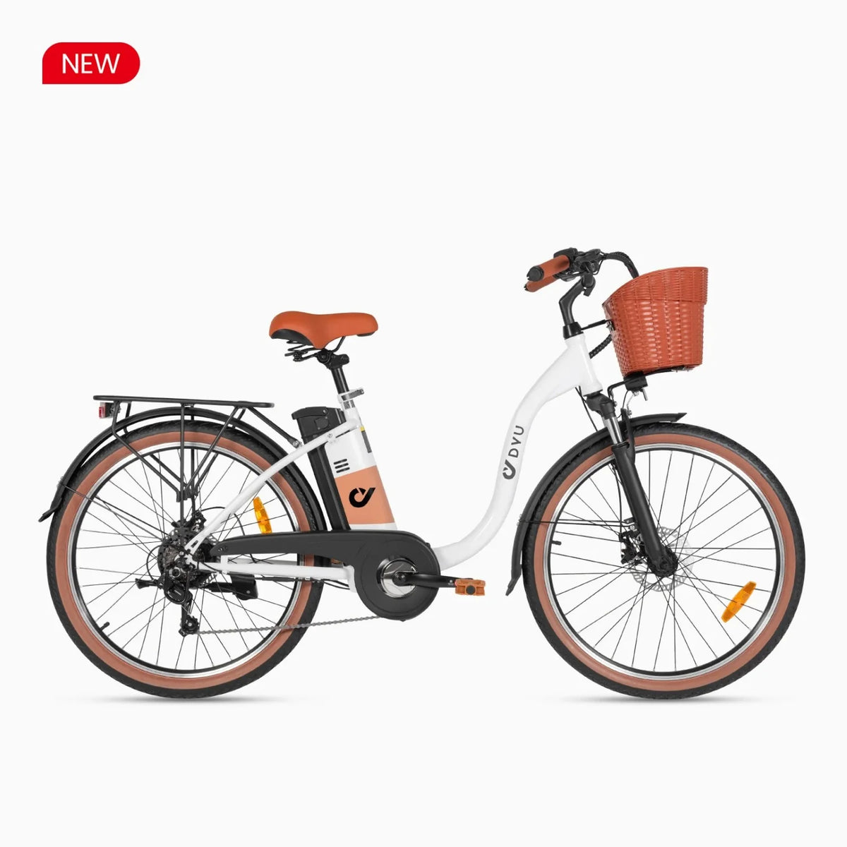 DYU C6 PRO 26 INCH  Electric Bike - 250W Motor 36V15.6Ah Battery 80KM Range Disc Brakes - White