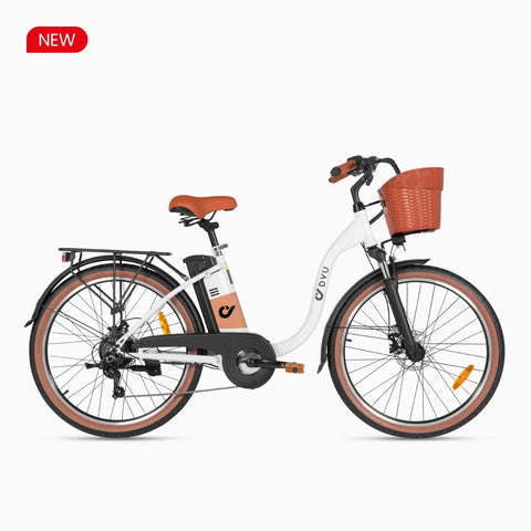 DYU C6 PRO 26 INCH  Electric Bike - 250W Motor 36V15.6Ah Battery 80KM Range Disc Brakes - White