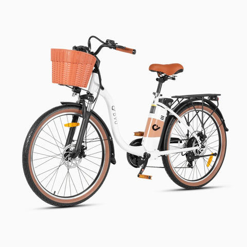 DYU C6 PRO 26 INCH  Electric Bike - 250W Motor 36V15.6Ah Battery 80KM Range Disc Brakes - White