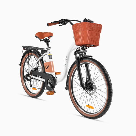 DYU C6 PRO 26 INCH  Electric Bike - 250W Motor 36V15.6Ah Battery 80KM Range Disc Brakes - White
