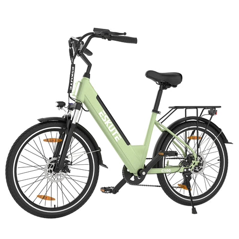 ESKUTE C100 Electric Bike - Motor 250W Battery 36V10.4Ah 26 Inch Tires Disc Brakes - Green