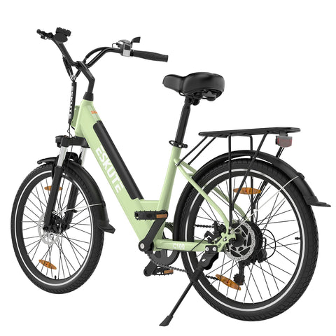 ESKUTE C100 Electric Bike - Motor 250W Battery 36V10.4Ah 26 Inch Tires Disc Brakes - Green