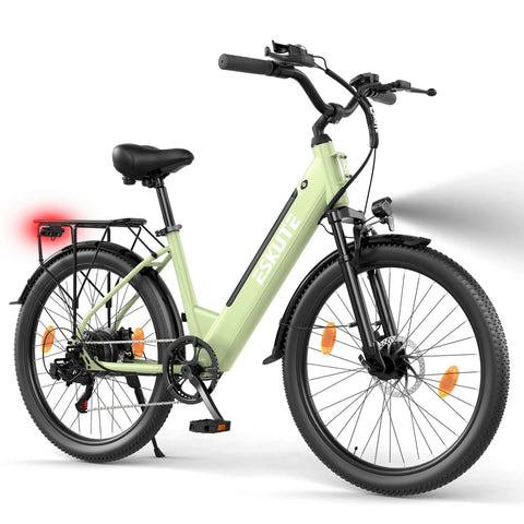 ESKUTE C100 PLUS Electric Bike Disc Brakes 250W 36V13Ah 100KM-green