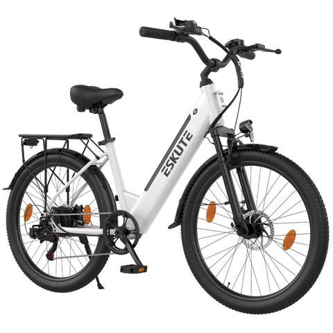 ESKUTE C100 PLUS Electric Bike Disc Brakes 250W 36V13Ah 100KM-white