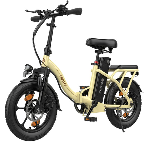 ESKUTE D100  36V 13Ah 16" Electric Bike - 250W Motor  Mechanical Disc Brakes - Beige