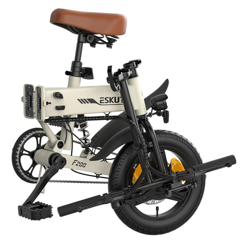 Electric Bike ESKUTE F200 -  250W Motor 36V 7.8Ah Battery 14 Inch Tires Mechanical Disc Brake - Beige