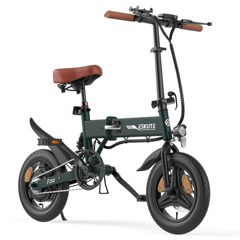 Electric Bike ESKUTE F200 -  250W Motor 36V 7.8Ah Battery 14 Inch Tires Mechanical Disc Brake - Green