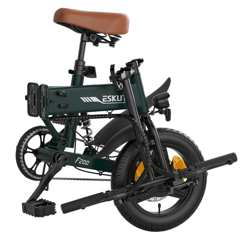 Electric Bike ESKUTE F200 -  250W Motor 36V 7.8Ah Battery 14 Inch Tires Mechanical Disc Brake - Green
