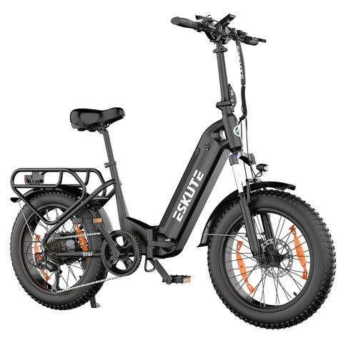 Electric Bike ESKUTE Star - 250W Motor 36V25AH Battery 20 Inch Tires Hydraulic disc brakes - Black