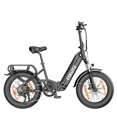 Electric Bike ESKUTE Star - 250W Motor 36V25AH Battery 20 Inch Tires Hydraulic disc brakes - Black