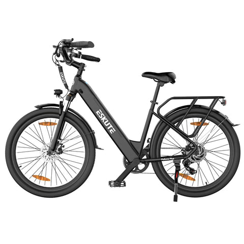 Electric Bike ESKUTE Polluno Plus - 250W Motor 36V20AH Battery 26 Inch Tires Mechanical Disc Brake - Black