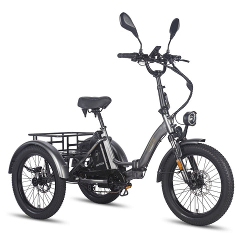 FAFREES F20 Mate Cargo E-Trike - 500W Motor 48V21AH Battery 20" Hydraulic Fat Tires - Gun color
