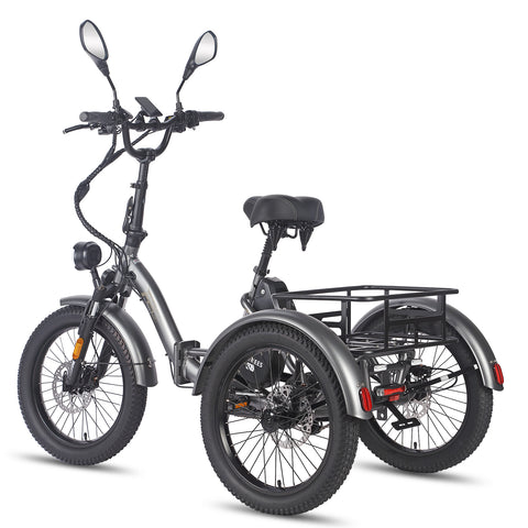 FAFREES F20 Mate Cargo E-Trike - 500W Motor 48V21AH Battery 20" Hydraulic Fat Tires - Gun color