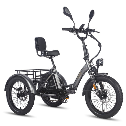 FAFREES F20 Mate Cargo E-Trike - 500W Motor 48V23.45AH Battery 20" Tires w/Backrest - Gun color