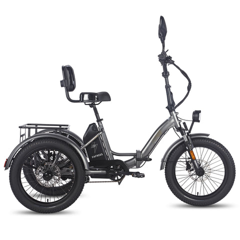 FAFREES F20 Mate Cargo E-Trike - 500W Motor 48V23.45AH Battery 20" Tires w/Backrest - Gun color