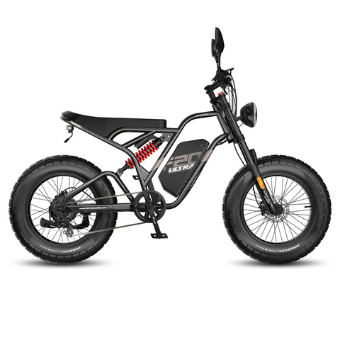 FAFREES F20 Ultra Upgraded Electric Bike - 750W Motor 48V25Ah Battery 20" Fat Tire Mechanical Disc Brakes - Black