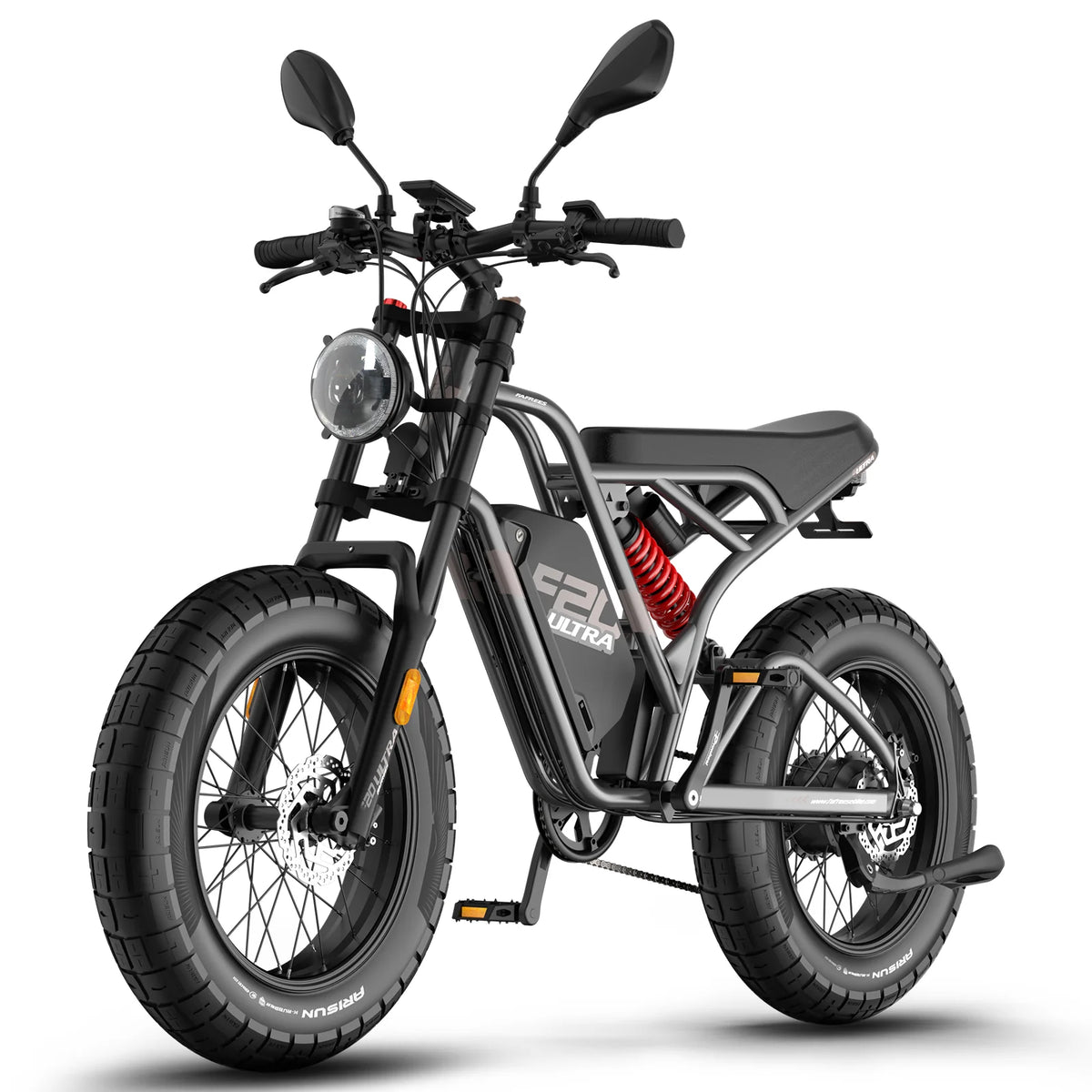 FAFREES F20 Ultra Upgraded Electric Bike - 750W Motor 48V25Ah Battery 20" Fat Tire Mechanical Disc Brakes - Gun color
