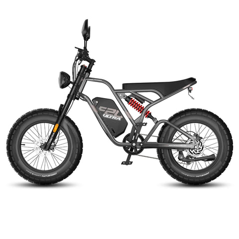 FAFREES F20 Ultra Upgraded Electric Bike - 750W Motor 48V25Ah Battery 20" Fat Tire Mechanical Disc Brakes - Gun color