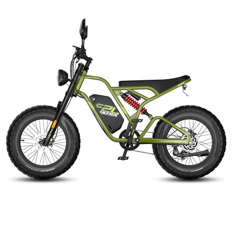 FAFREES F20 Ultra Upgraded Electric Bike - 750W Motor 48V25Ah Battery 20" Fat Tire Mechanical Disc Brakes - Military green
