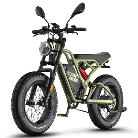 FAFREES F20 Ultra (EU Type-Approval L1e-B) Electric Bike - 750W Motor 48V25AH Battery 20" Fat Tire Mechanical Brakes - Green