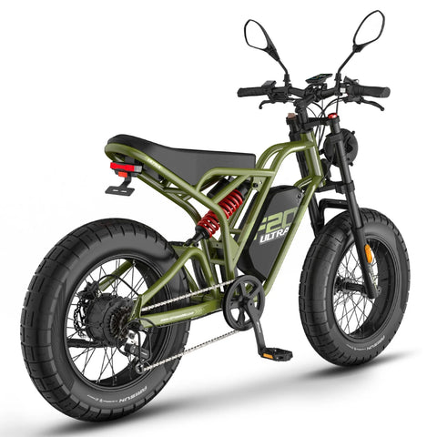 FAFREES F20 Ultra (EU Type-Approval L1e-B) Electric Bike - 750W Motor 48V25AH Battery 20" Fat Tire Mechanical Brakes - Green