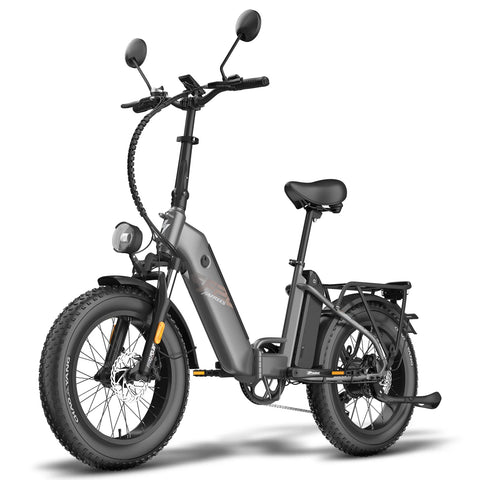 FAFREES FF20 Polar Electric Bike - 500W Motor 48V 13.4AH*2 Battery 20" Fat Tires - Gun Black