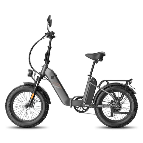 FAFREES FF20 Polar Electric Bike - 500W Motor 48V 13.4AH*2 Battery 20" Fat Tires - Gun Black