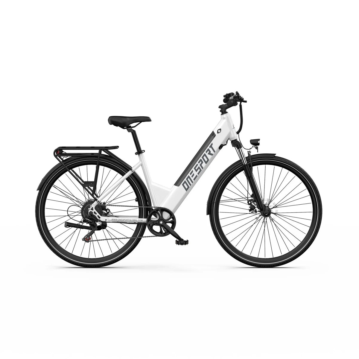 ONESPORT OT12  36V13Ah 27.5" Electric Bike - 250W Motor  Linear Brakes - White