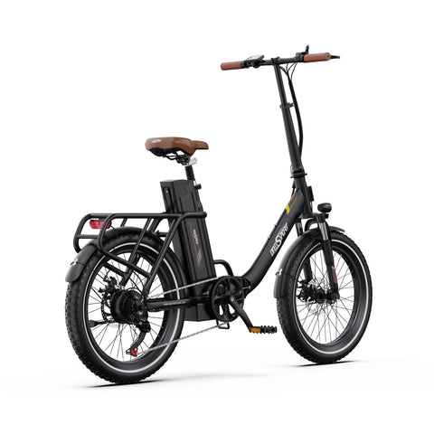 ONESPORT OT16-2 Electric Bike - 250W Motor 48V17AH Battery 20 Inch Tires Folding iron Frame - Black Brown