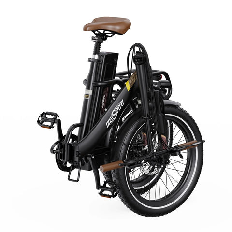 ONESPORT OT16-2 Electric Bike - 250W Motor 48V17AH Battery 20 Inch Tires Folding iron Frame - Black Brown