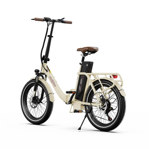 ONESPORT OT16-2 Electric Bike - 250W Motor 48V17AH Battery 20 Inch Tires Folding iron Frame - off white