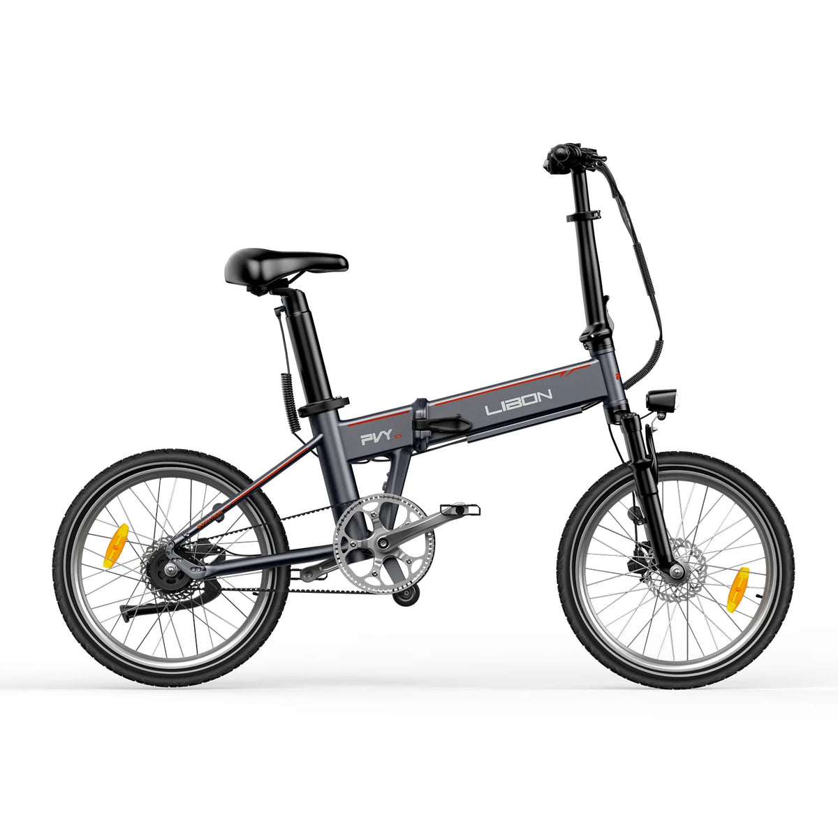 PVY Libon 36V20.4AH Electric Bike - 250W Motor 36V20.4AH Battery 20" Tires Hydraulic Brakes - Silver