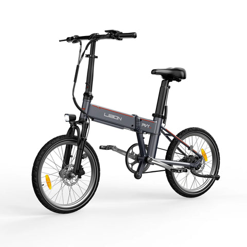 PVY Libon 36V20.4AH Electric Bike - 250W Motor 36V20.4AH Battery 20" Tires Hydraulic Brakes - Silver