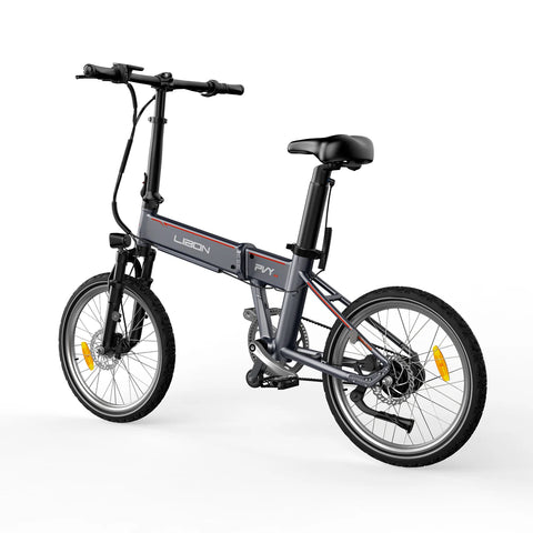 PVY Libon 36V20.4AH Electric Bike - 250W Motor 36V20.4AH Battery 20" Tires Hydraulic Brakes - Silver